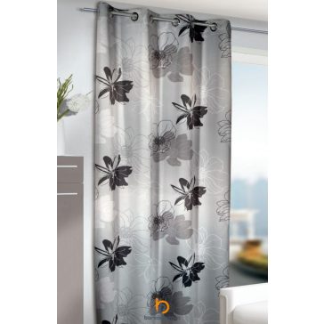   Ringlis készfüggöny Dimout Floralprint 135 x 245 cm szürke színű 