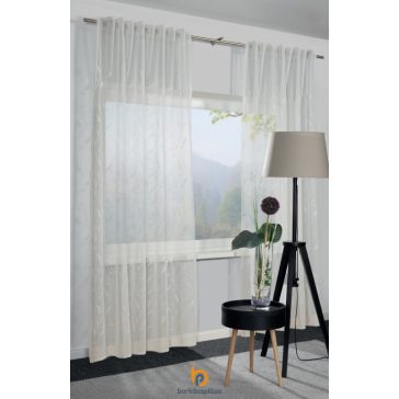   Készfüggöny áttetsző Dolly Voile hímzett indamintás 140 x 245 cm natúr színű 