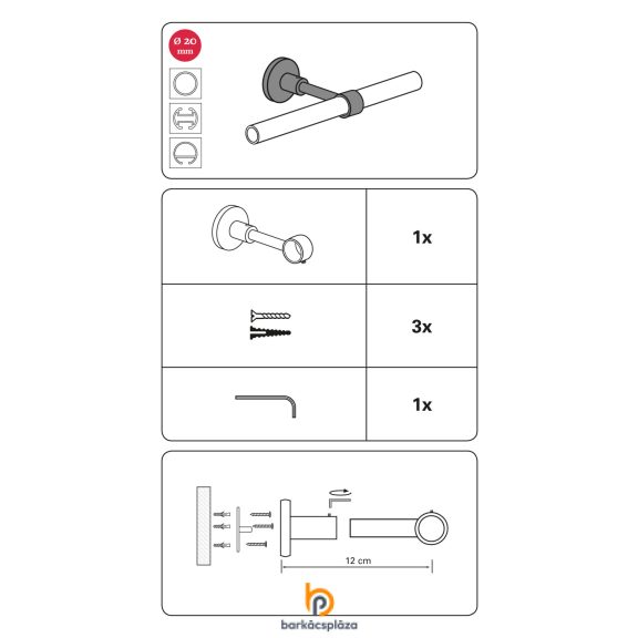 Tartókonzol Chicago zárt szimpla több szín