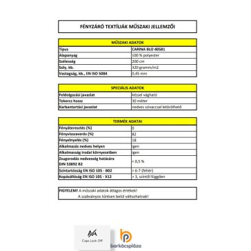 Fényzáró textil Carina BLO 40581 