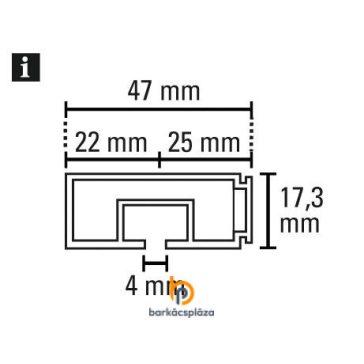 Műanyag fabetétes függönysín 1 soros 300 cm