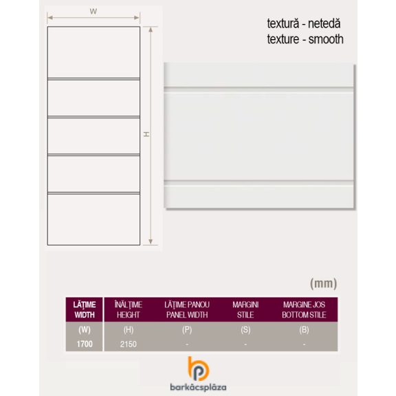 Ajtóborítás Patras fehér 93 x 215 cm