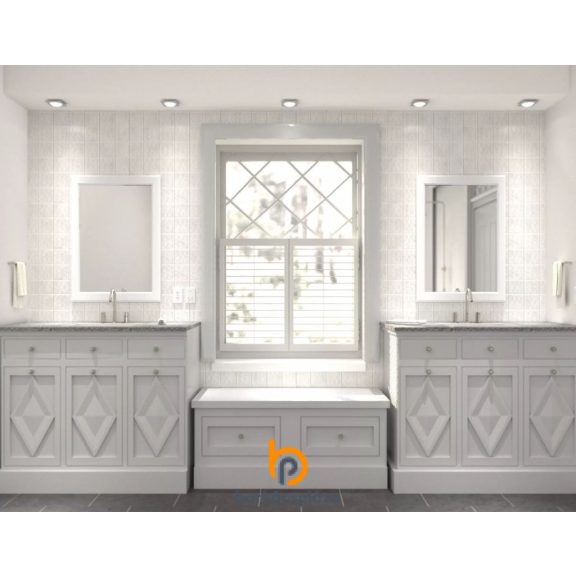Domborított szürke 11x11 cm csempemintás vízálló falburkoló panel 2,98 m2 P625