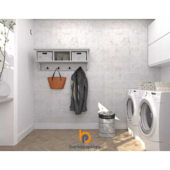 Fehér márvány 20x20 cm csempemintás vízálló falburkoló panel 2,98 m2 P710 