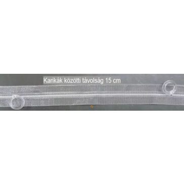 Raffroló szalag karikával 20 mm áttetsző