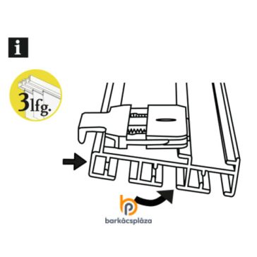 Rögzítőklipsz 3 pályás lapfüggöny sínhez 2 db/csomag