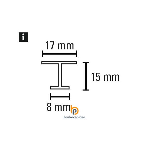 T függönysín 250 cm műanyag fehér