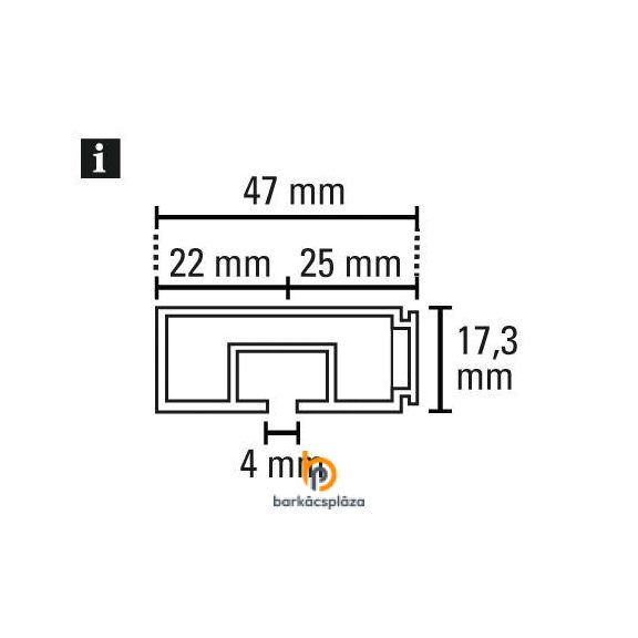 Műanyag fabetétes függönysín 1 soros 120 cm