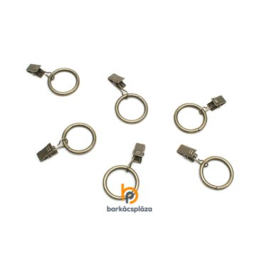   Függönykarika csipesszel fém 16 mm 100 db/csomag több szín