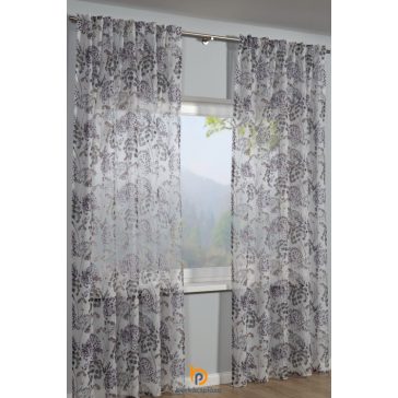   Készfüggöny fényáteresztő Botanik virág mintás 135 x 245 cm lila színű 