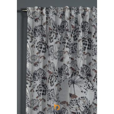   Készfüggöny fényáteresztő Botanik virág mintás 135 x 245 cm lila színű 