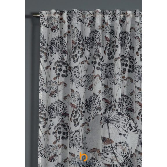 Készfüggöny fényáteresztő Botanik virág mintás 135 x 245 cm lila színű 