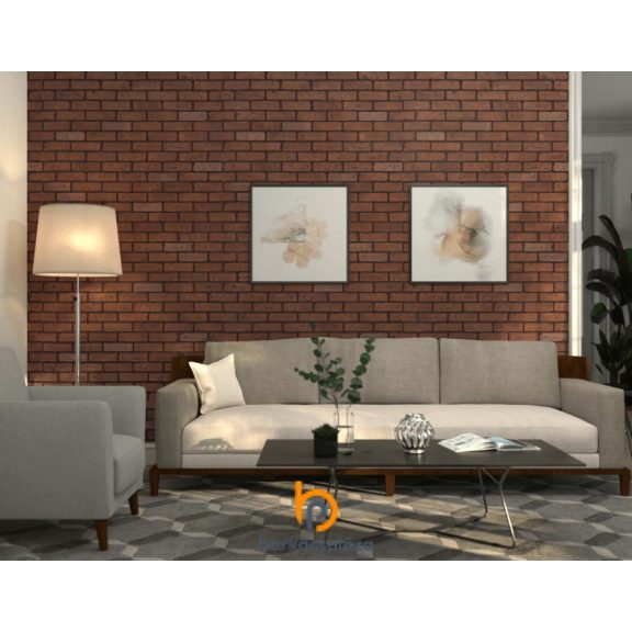 Vörös tégla mintás táblás falburkoló panel 2,98 m2 P288