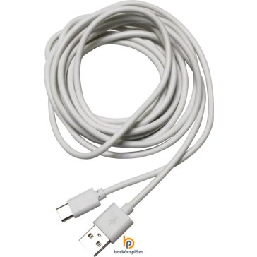 Töltőkábel USB-C 3 méter fehér