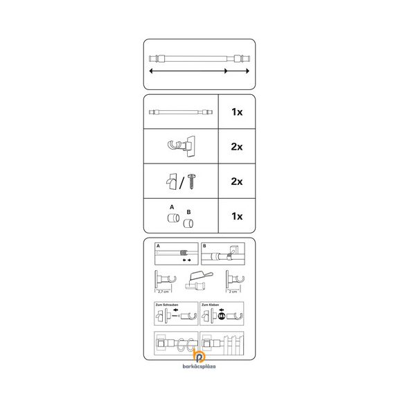 Vitrázsrúd szett California 120-225 cm több szín